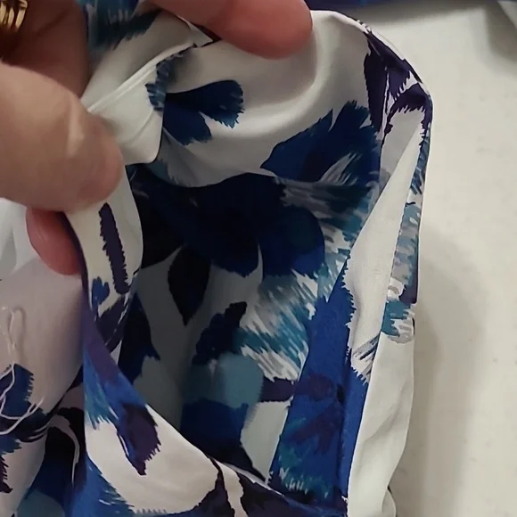 Anthropologie White and Blue Floral Mini Dress - Picture 8 of 10